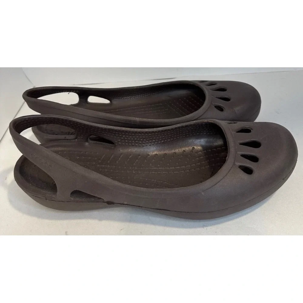 Crocs Brown Malindi Ballet Slip-ons Slingback Flat Shoes‎ Women 9 Chocolate